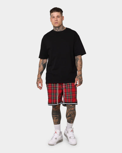 XXIII Tartan Basketball Shorts Red