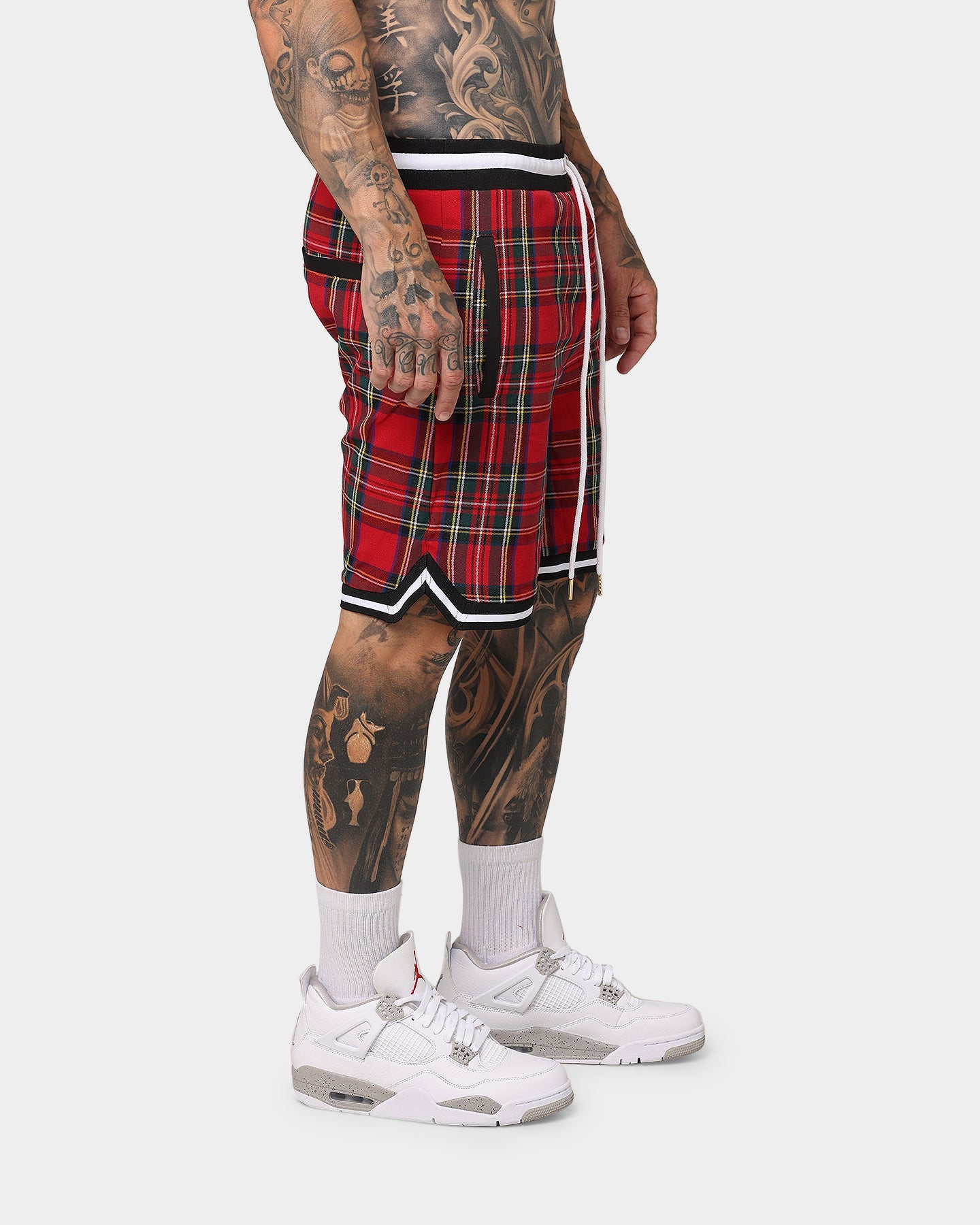 XXIII Tartan Basketball Shorts Red