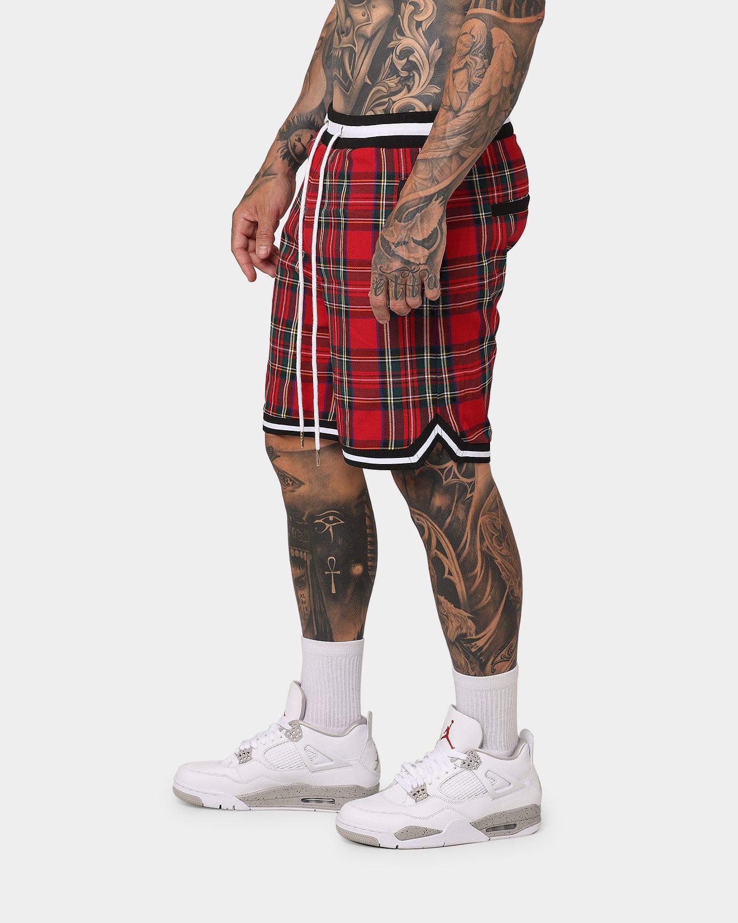 XXIII Tartan Basketball Shorts Red