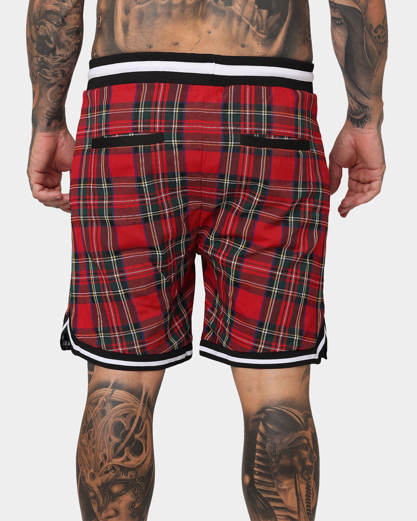 XXIII Tartan Basketball Shorts Red