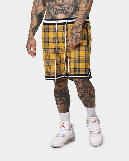 XXIII Tartan Basketball Shorts Yellow