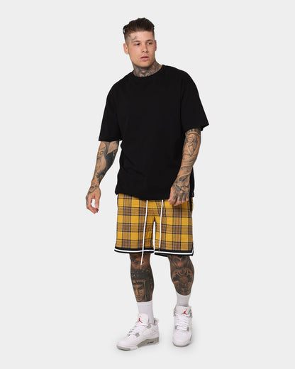 XXIII Tartan Basketball Shorts Yellow