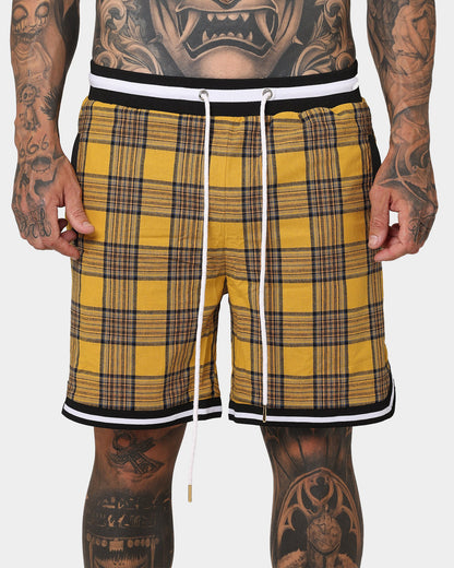 XXIII Tartan Basketball Shorts Yellow