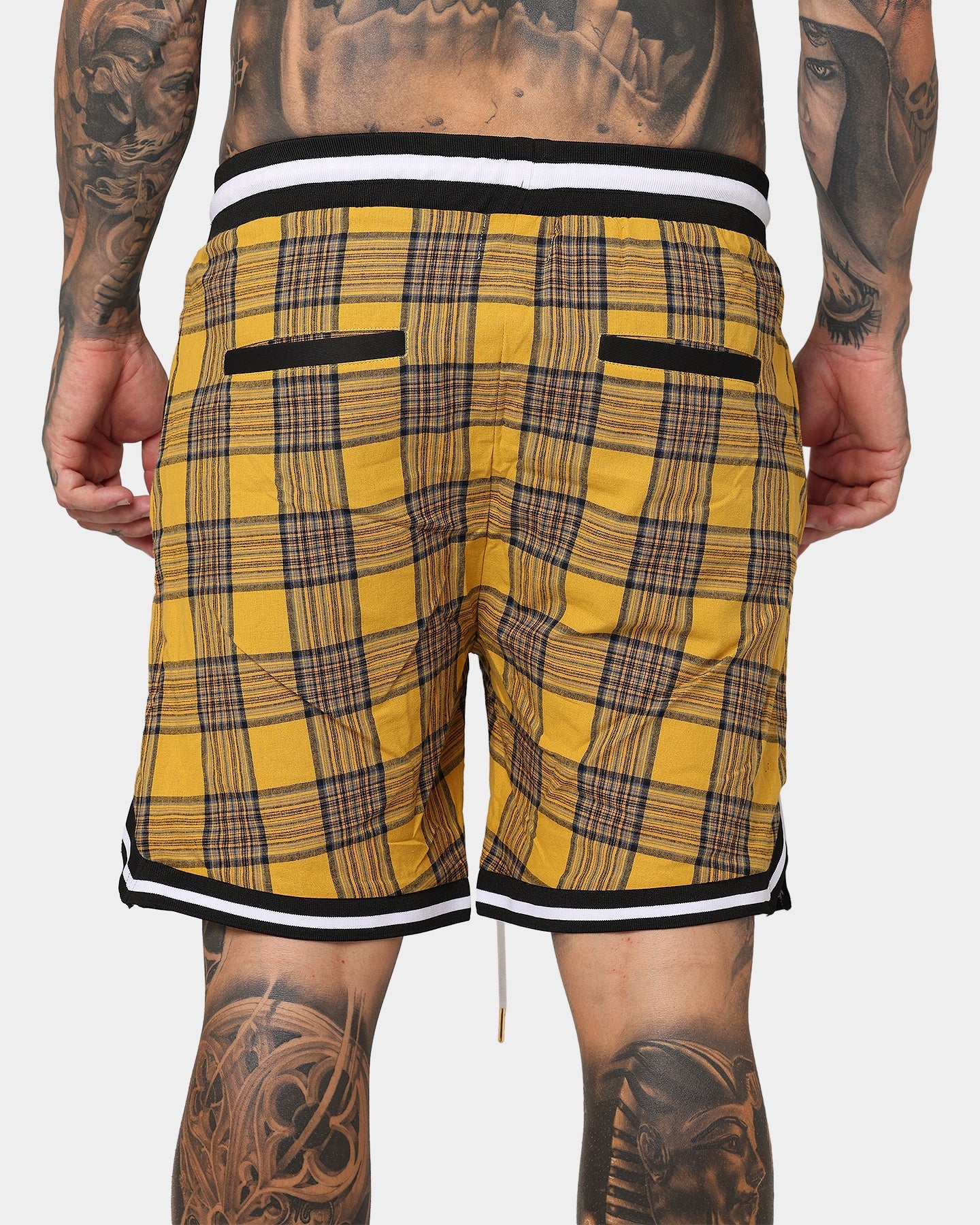 XXIII Tartan Basketball Shorts Yellow