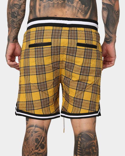 XXIII Tartan Basketball Shorts Yellow