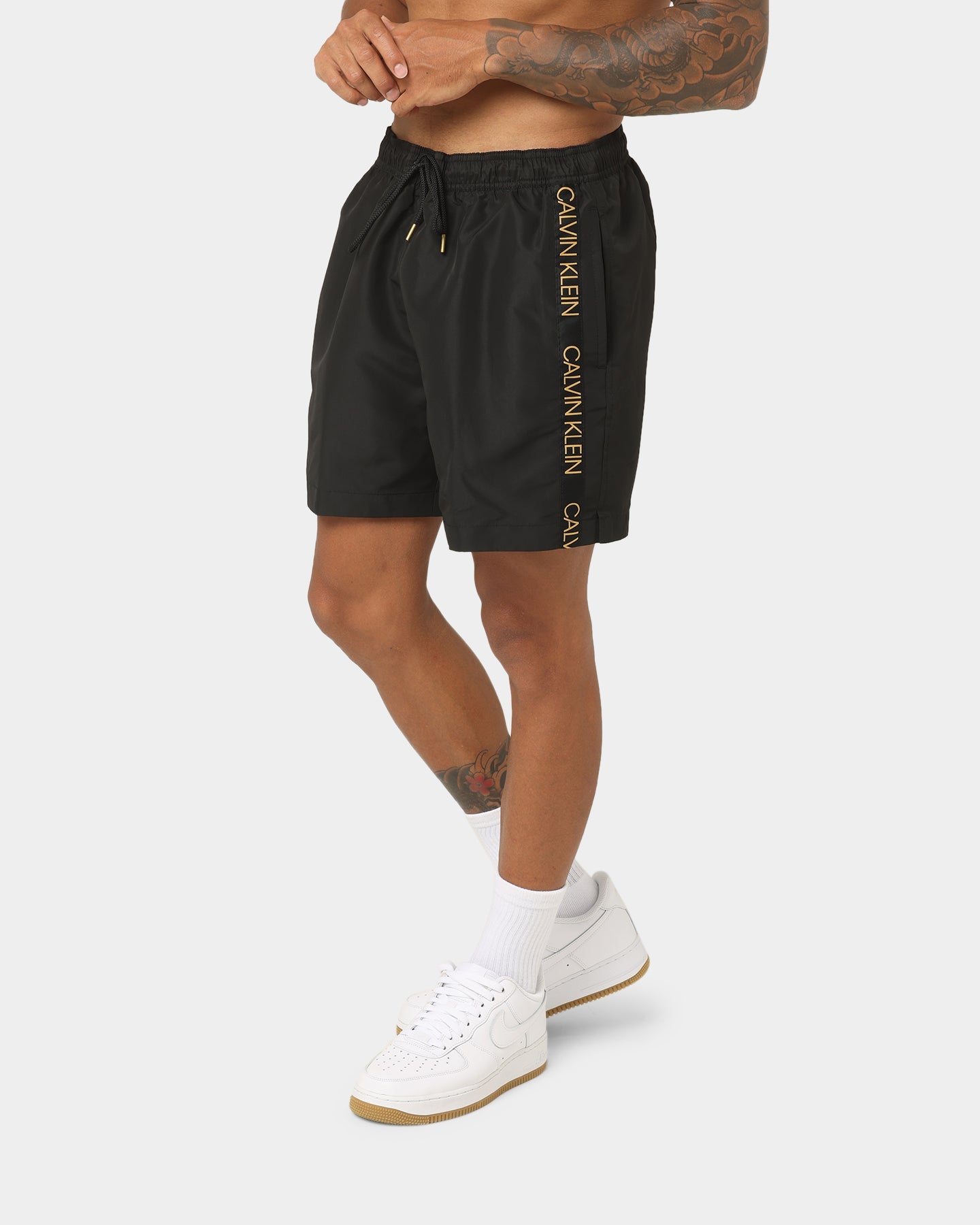 Calvin Klein Core Festive Medium Drawstring Swim Shorts Black