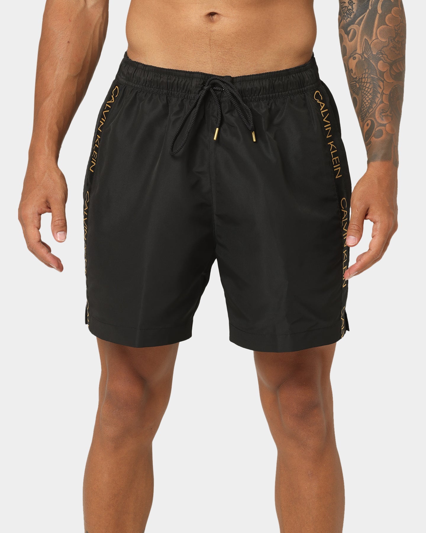 Calvin Klein Core Festive Medium Drawstring Swim Shorts Black