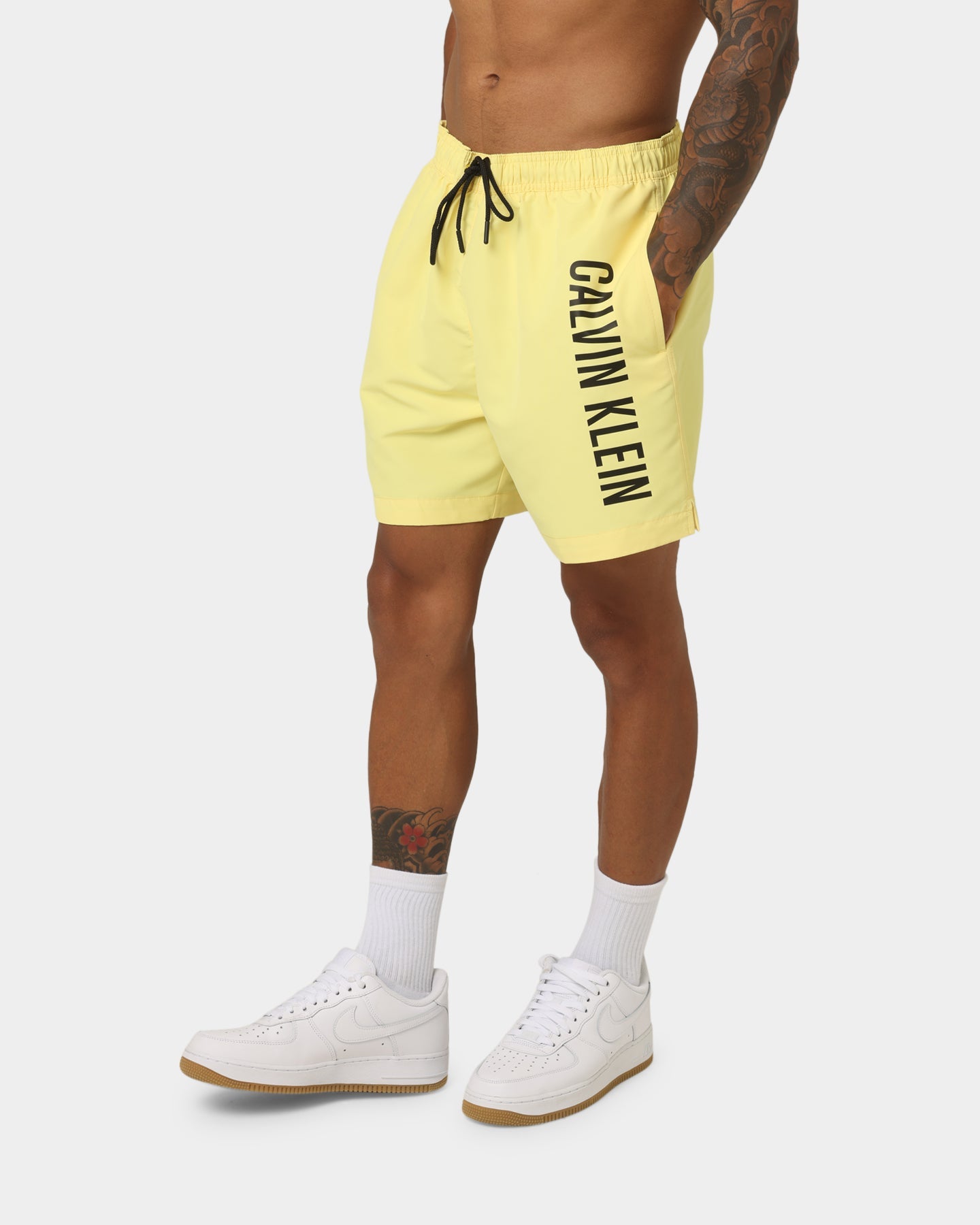 Calvin Klein Intense Power Medium Drawstring Swim Shorts April Yellow