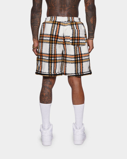 XIII Jam Tartan Basketball Shorts Cream/Brown
