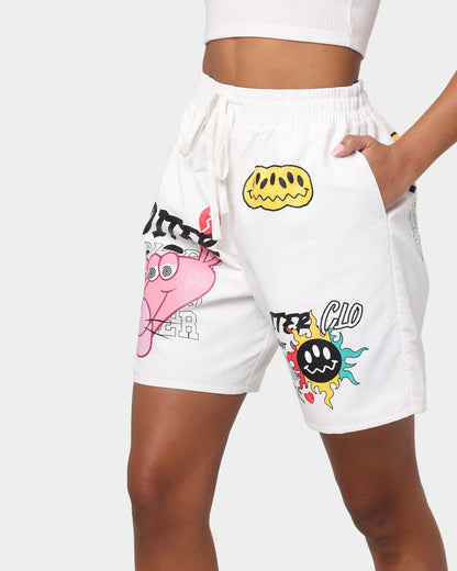 Loiter Freedom Multi Logo Shorts Off White