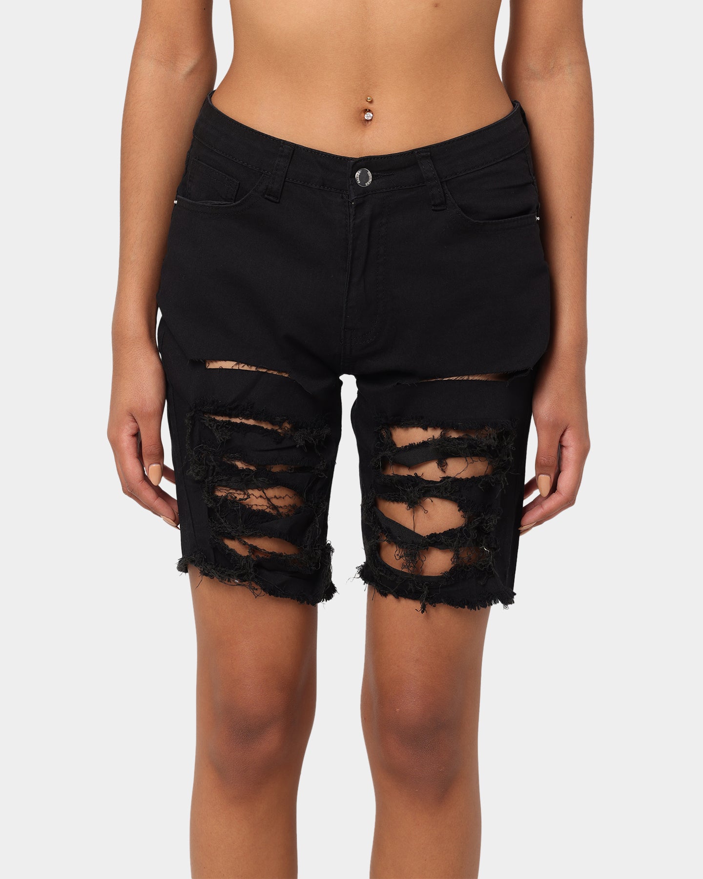 XXIII Women's Sugar Distressed Denim Short Black