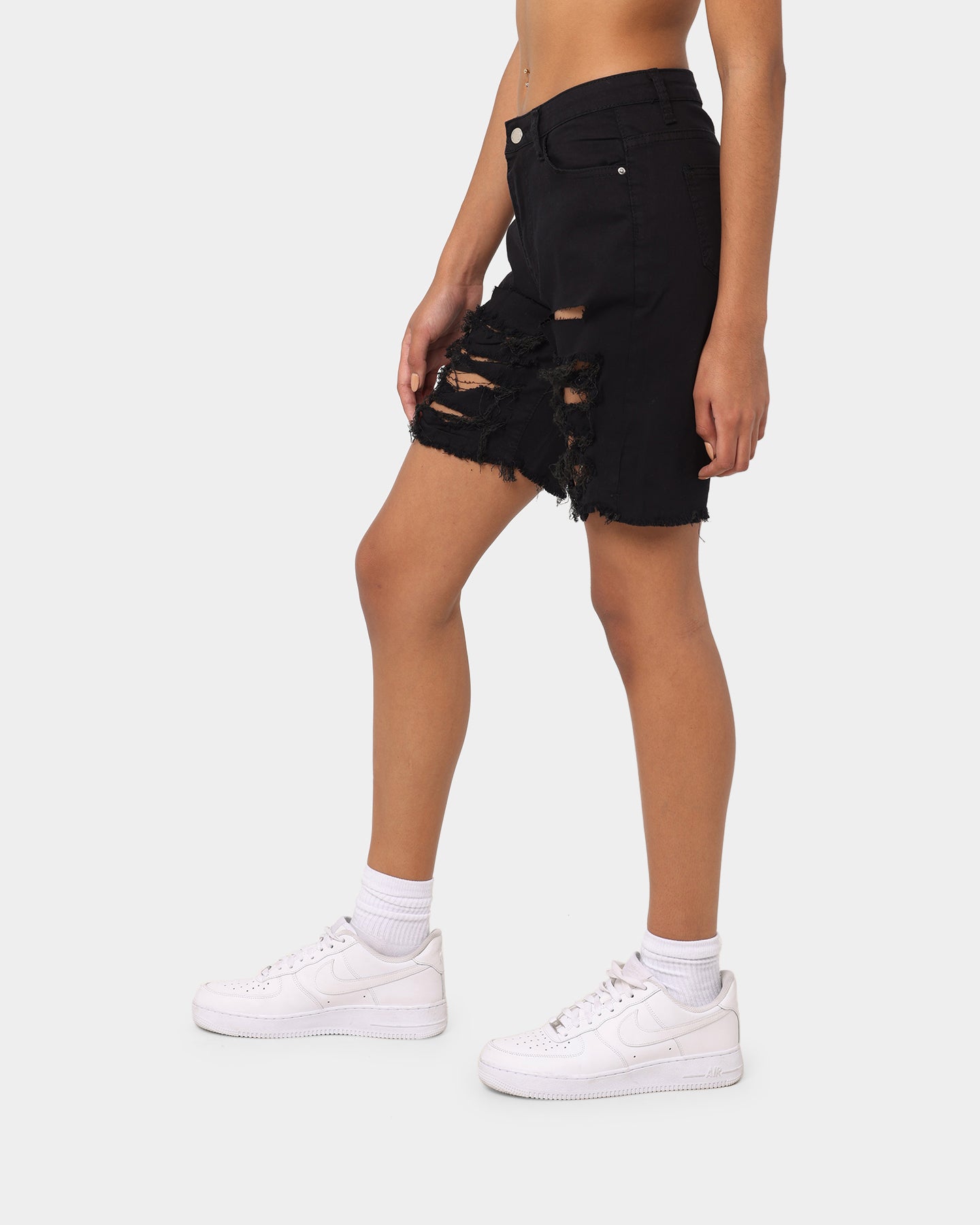 XXIII Women's Sugar Distressed Denim Short Black