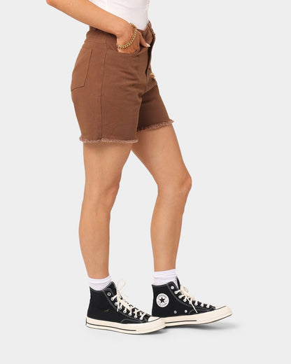 XXIII Women's Asher Brown Denim Shorts Brown