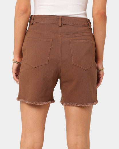 XXIII Women's Asher Brown Denim Shorts Brown