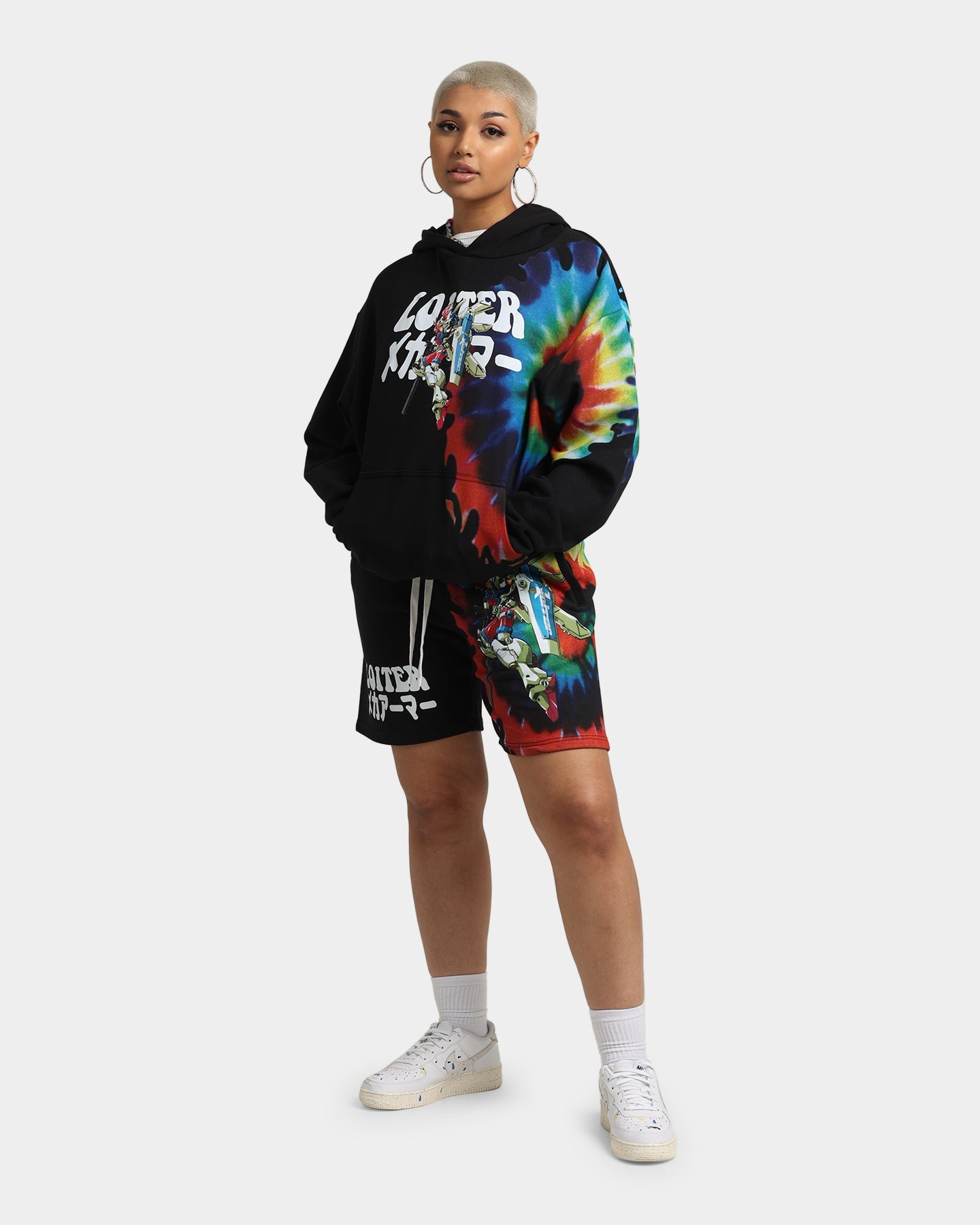 Loiter Eternal Tie Dye Shorts Black