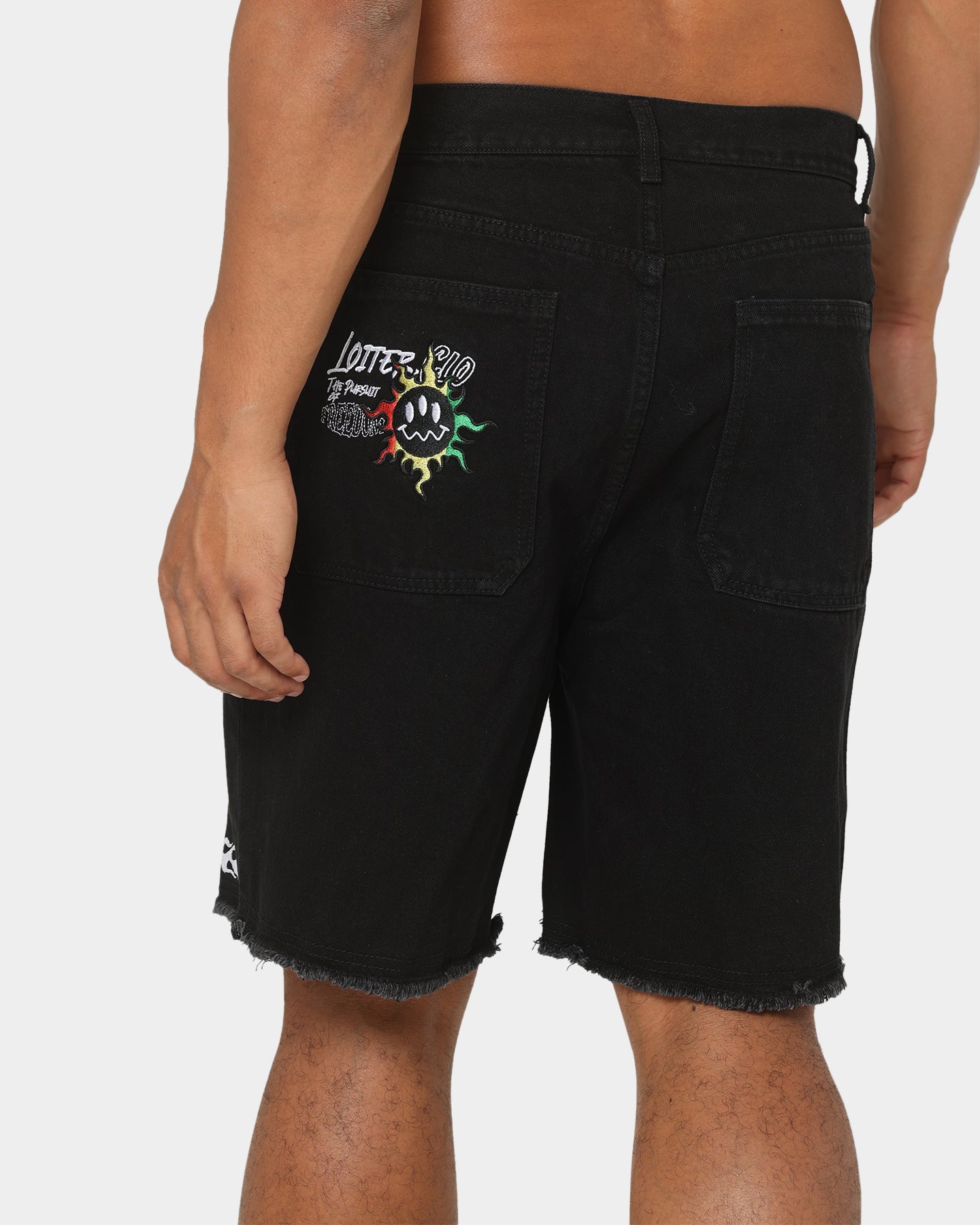 Loiter Freedom Skate Denim Shorts Black