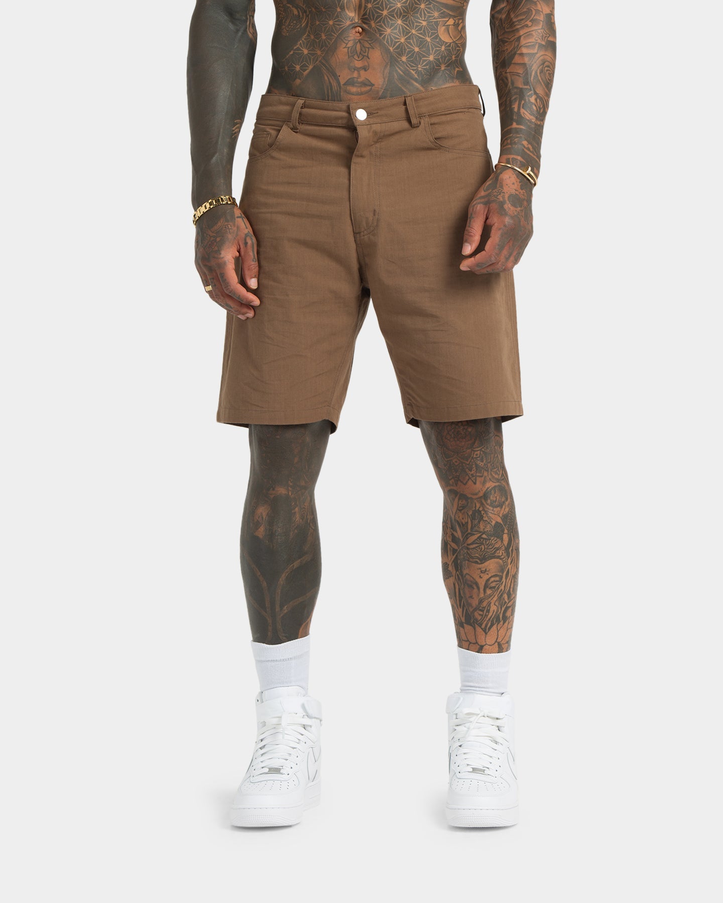 XXIII Zakkai Cotton Canvas Shorts Cigar