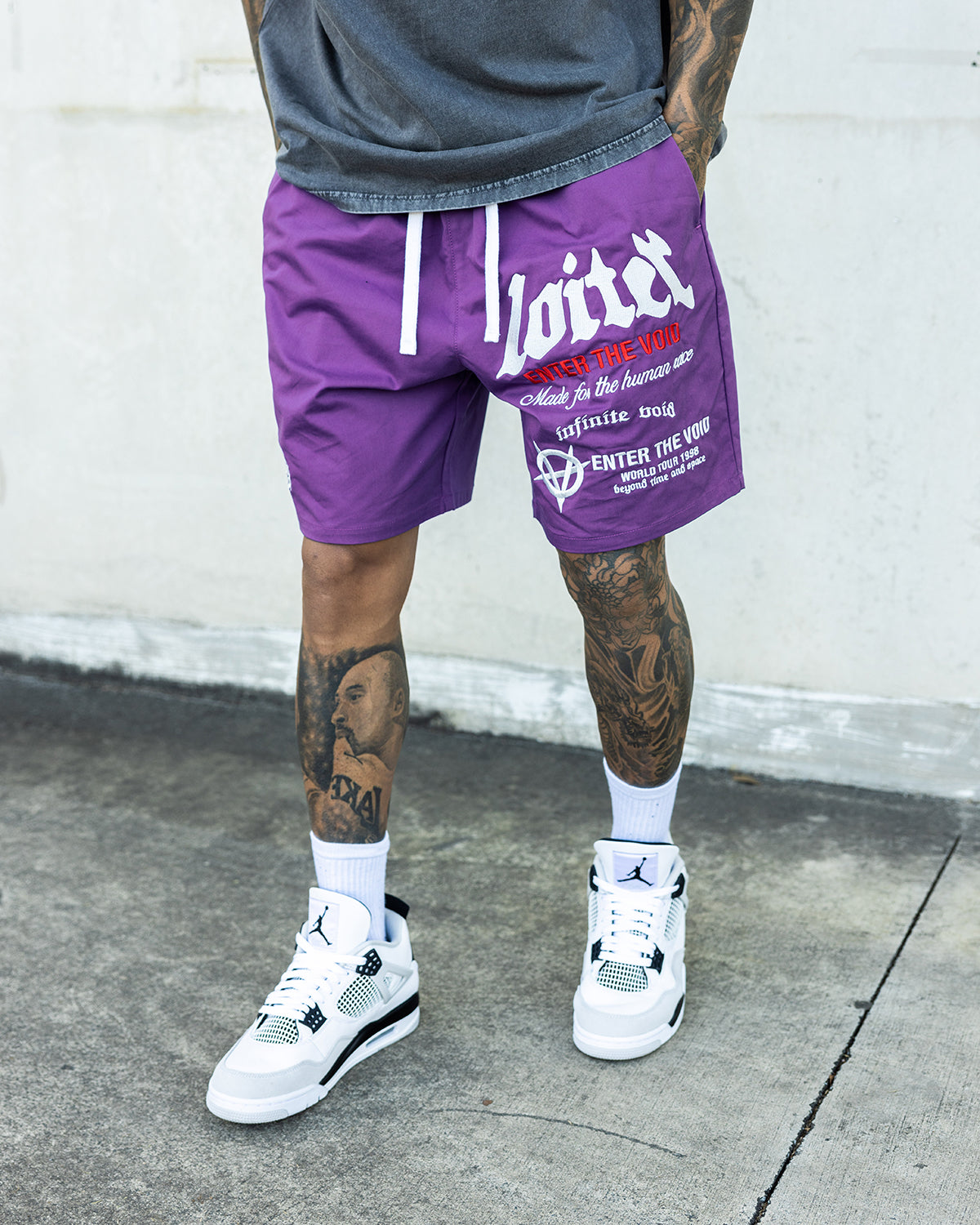 Loiter Void Multi Logo Walk Shorts Purple