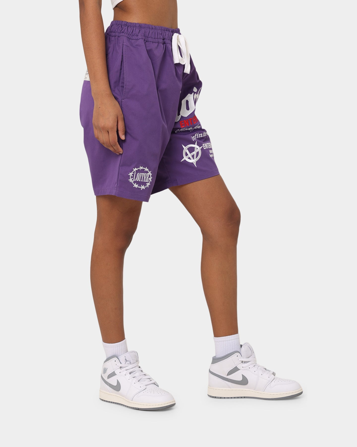 Loiter Void Multi Logo Walk Shorts Purple