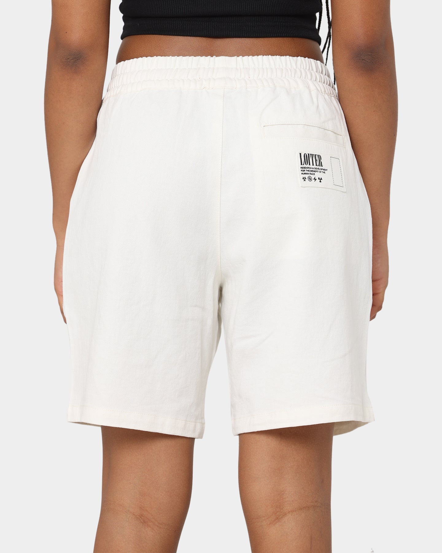 Loiter Patchwork Shorts Ecru