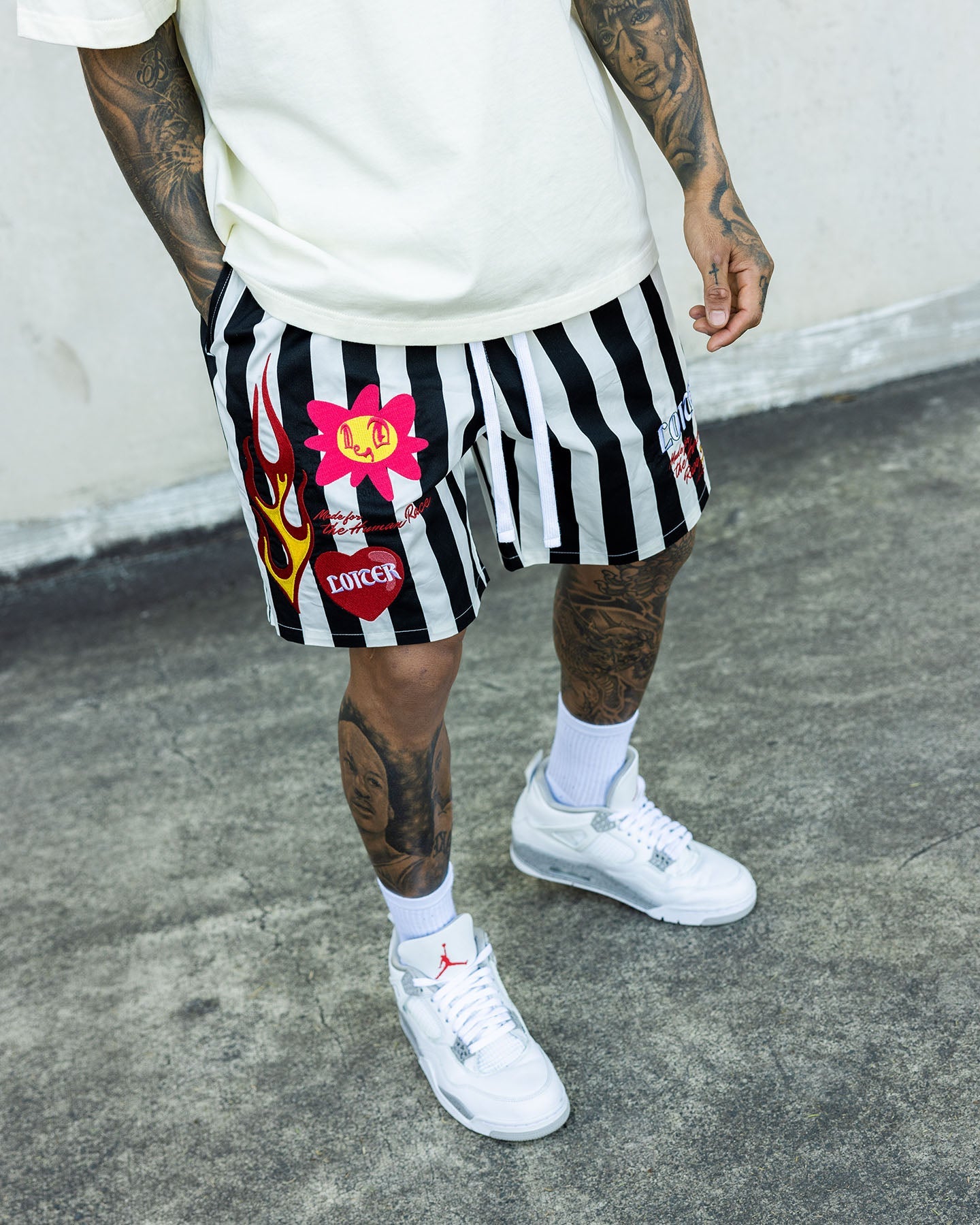 Loiter Sanctuary Walk Shorts Black/White