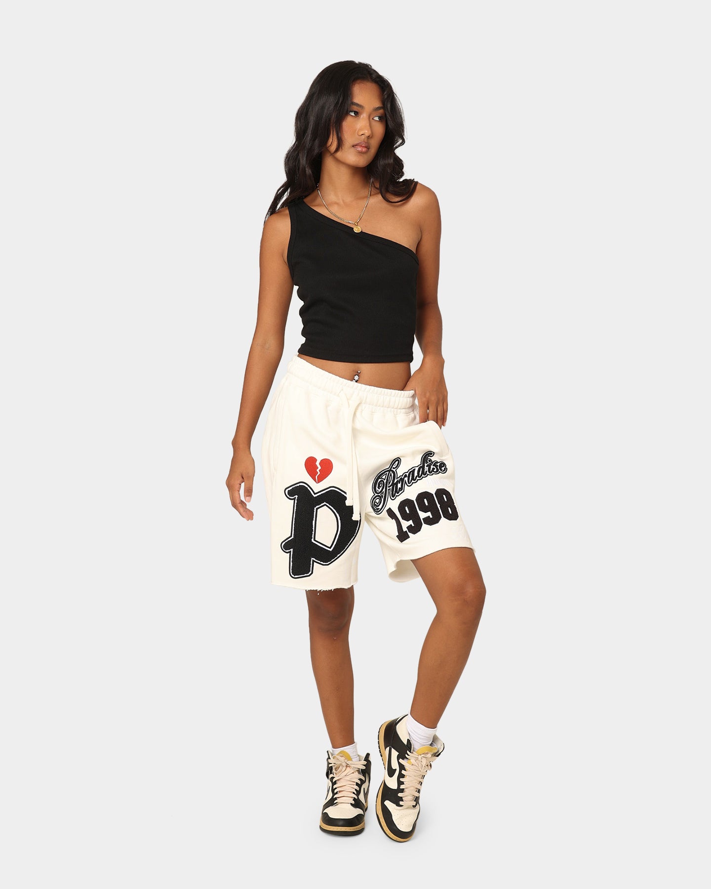 Loiter Paradise Fleece Shorts White