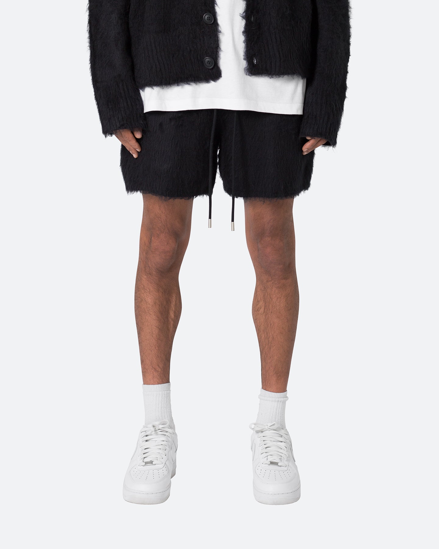MNML Fuzzy Sweat Shorts Black