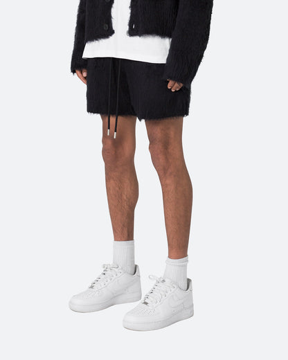 MNML Fuzzy Sweat Shorts Black