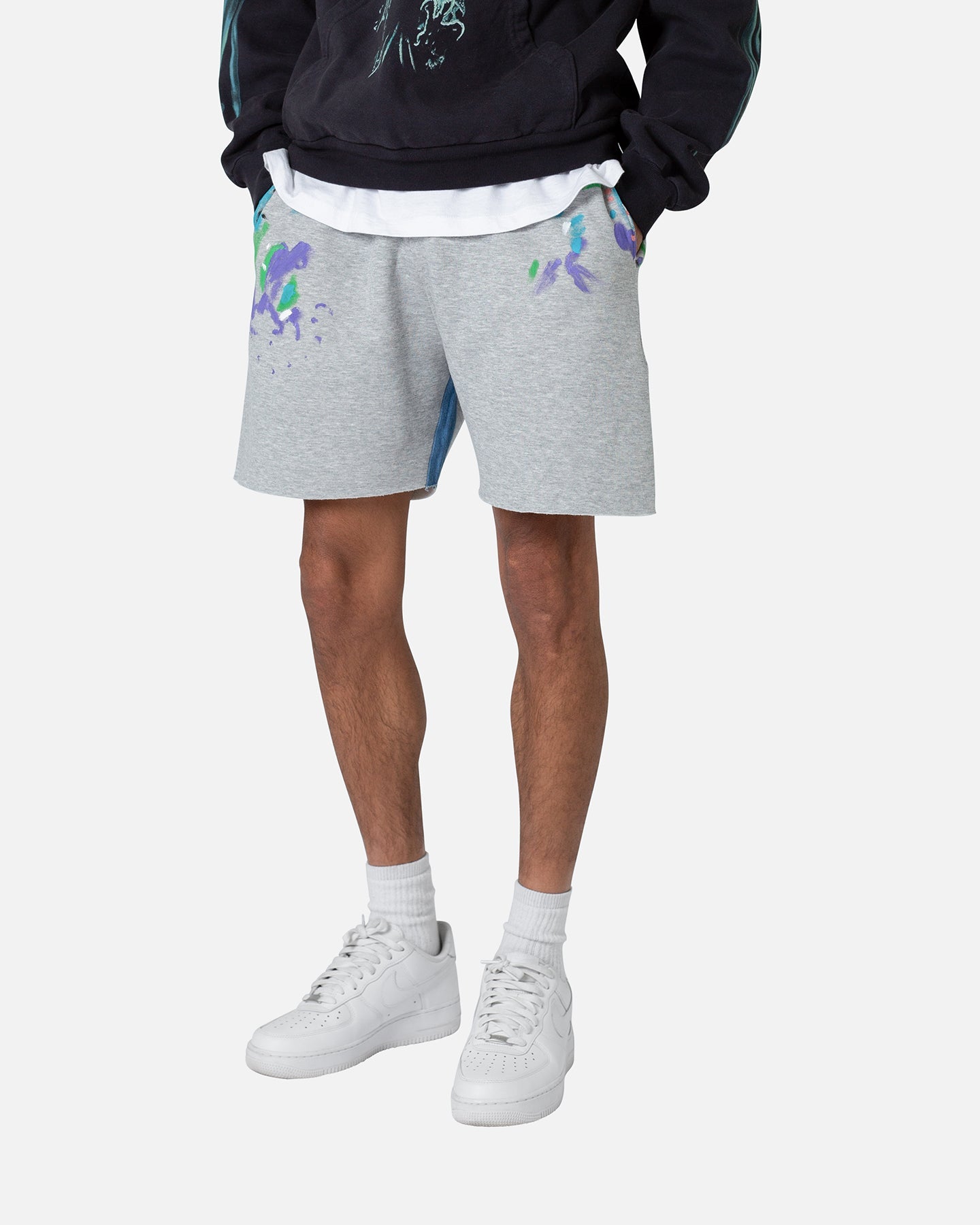 MNML Contrast Paneled Sweatshorts Grey