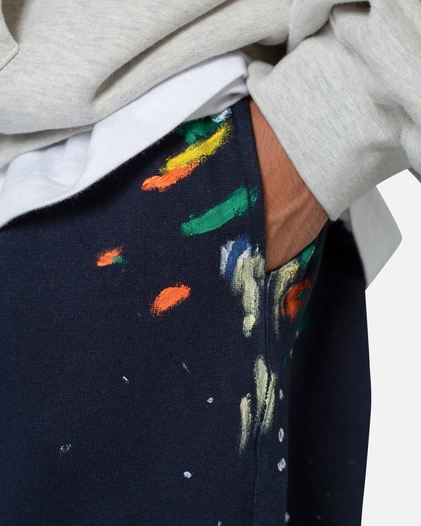 MNML Contrast Paneled Sweatshorts Navy