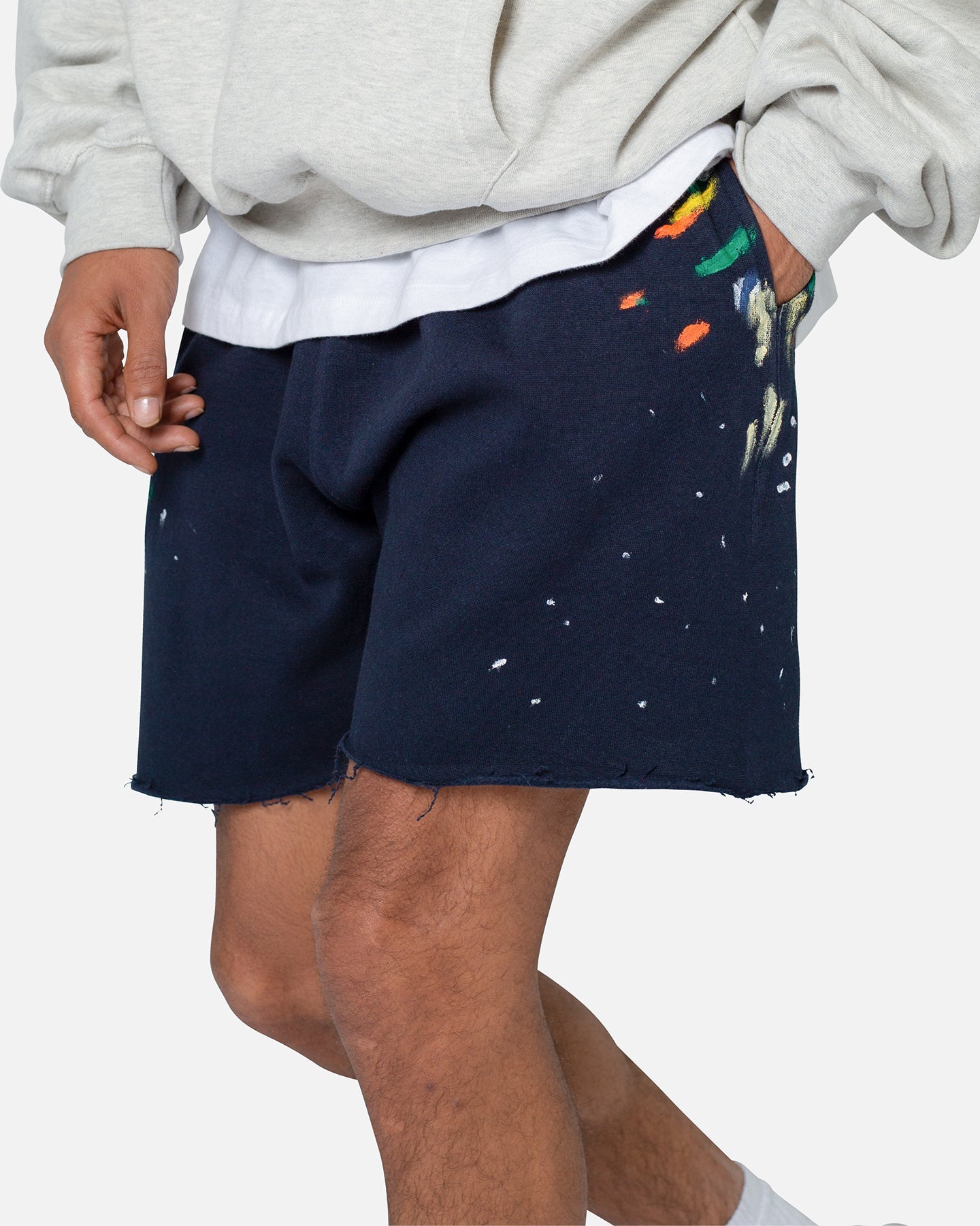 MNML Contrast Paneled Sweatshorts Navy