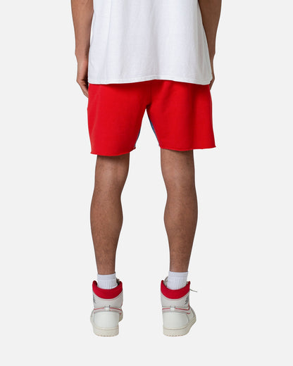 MNML Contrast Paneled Sweatshorts Red