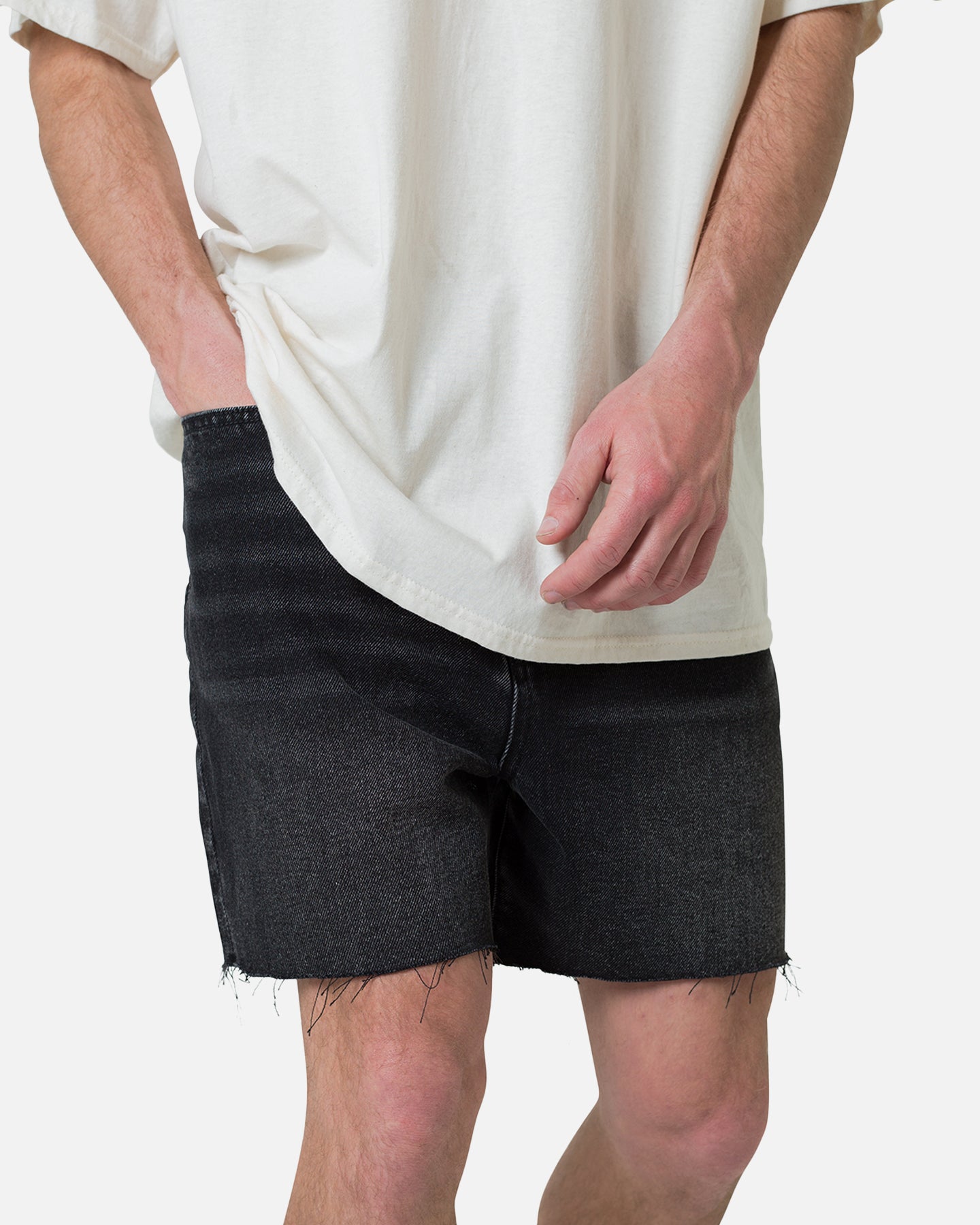 MNML Cut Off Denim Shorts Black