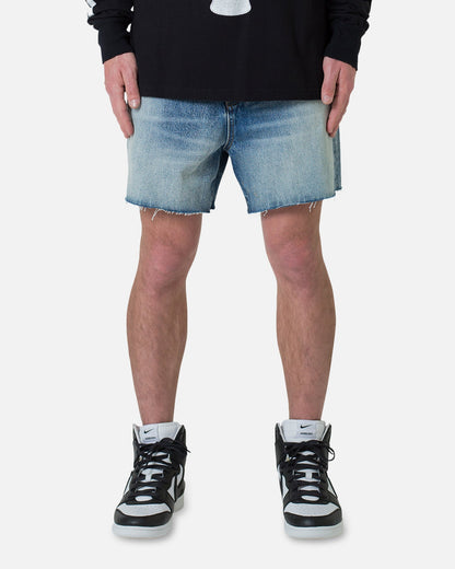MNML Cut Off Denim Shorts Blue