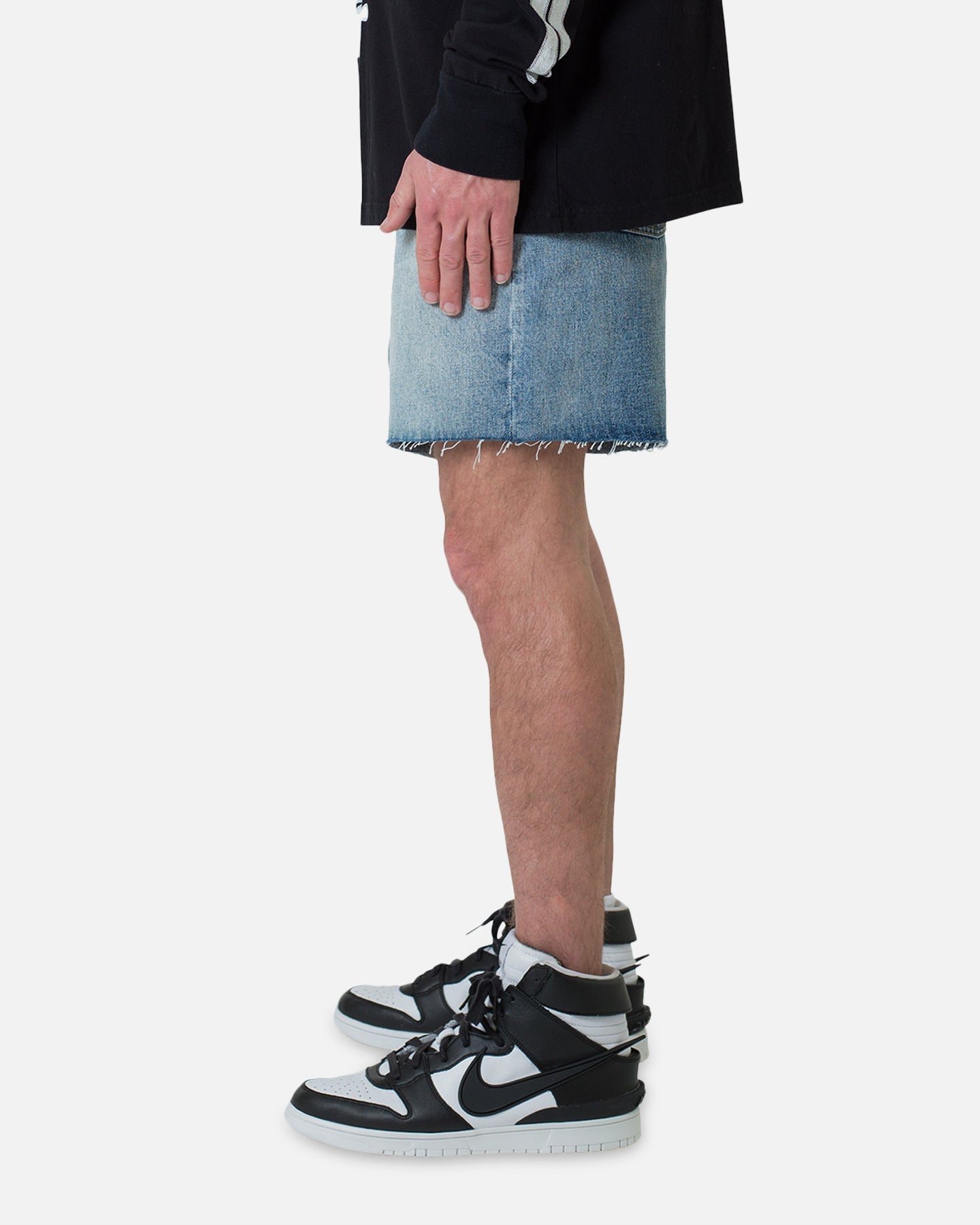 MNML Cut Off Denim Shorts Blue