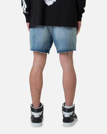 MNML Cut Off Denim Shorts Blue