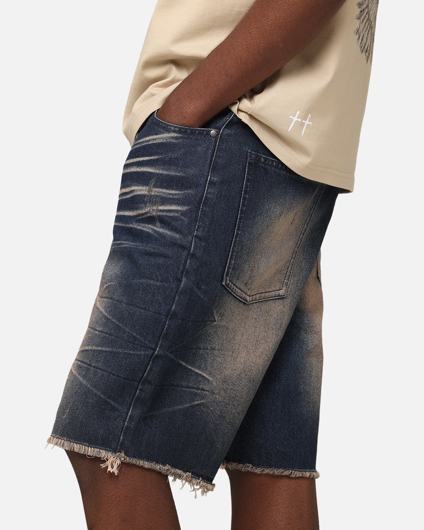 Saint Morta Baggy Denim Shorts Indigo Denim