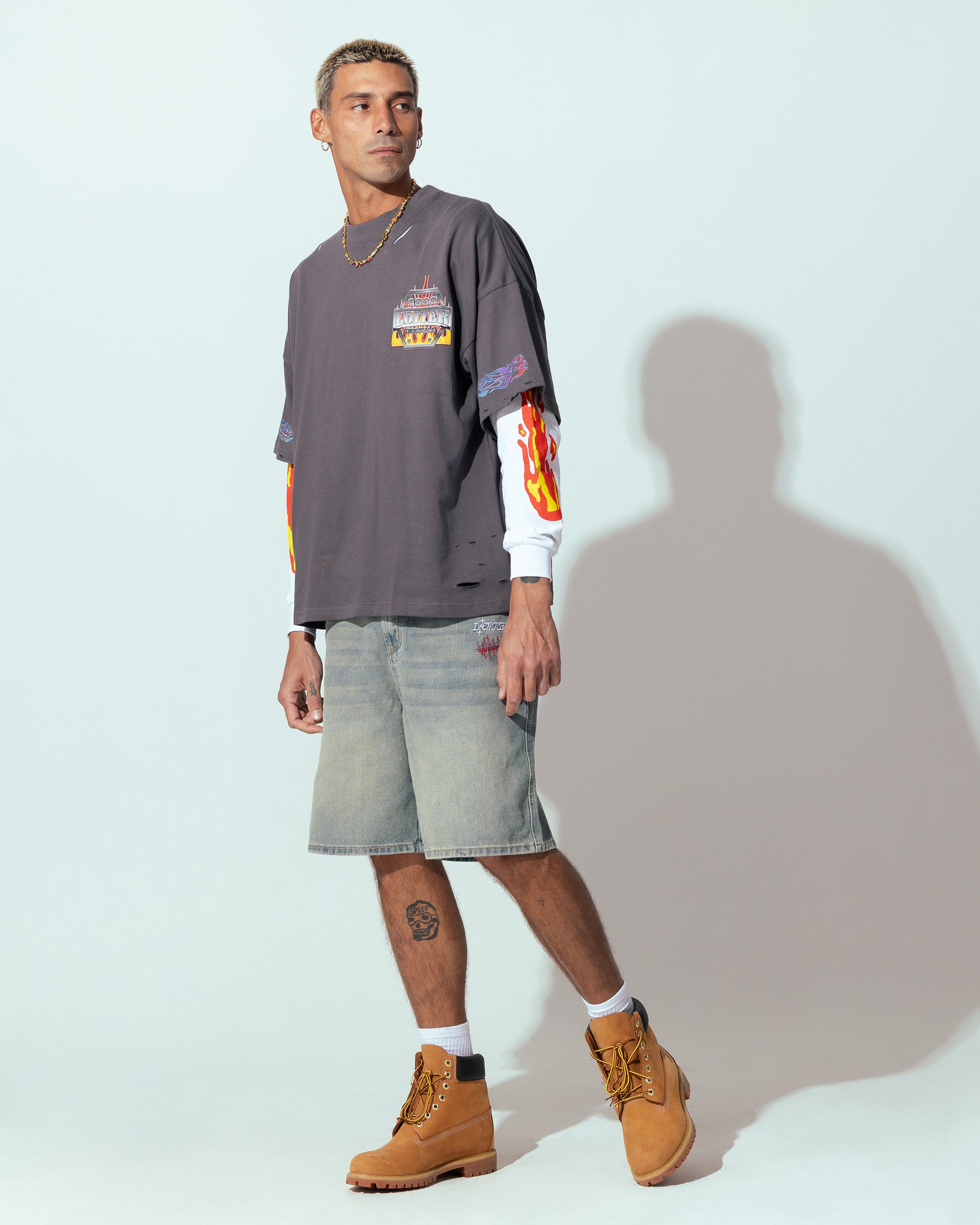 Loiter Sk8 Jorts Washed Blue