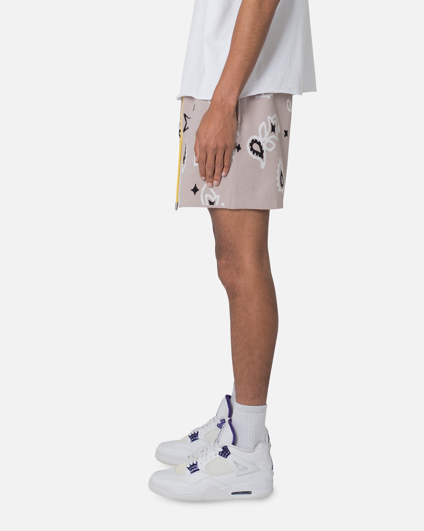 MNML Paisley Knit Shorts Taupe