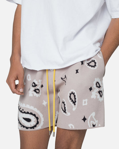 MNML Paisley Knit Shorts Taupe