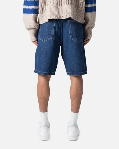 MNML Studded Denim Shorts Blue