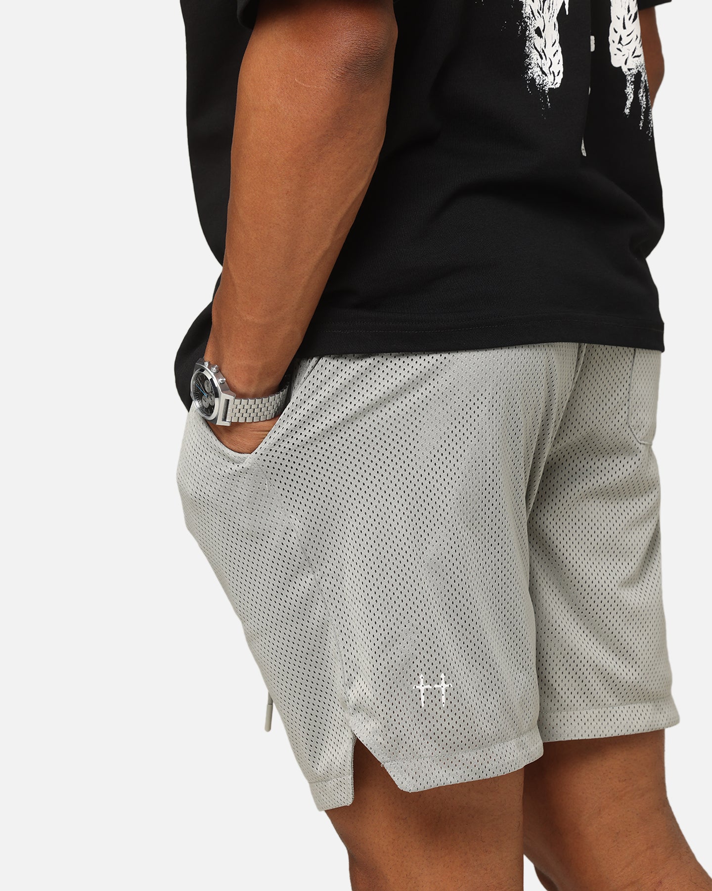 Saint Morta Members Club Mesh Shorts Light Grey