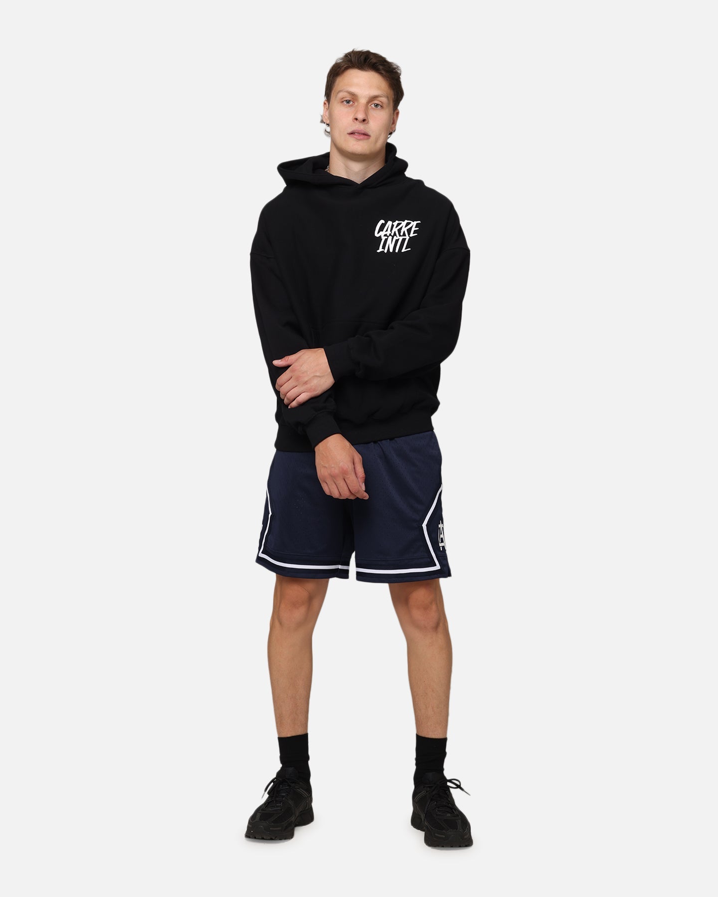 Carre Fold Mesh Basketball Shorts Navy/White