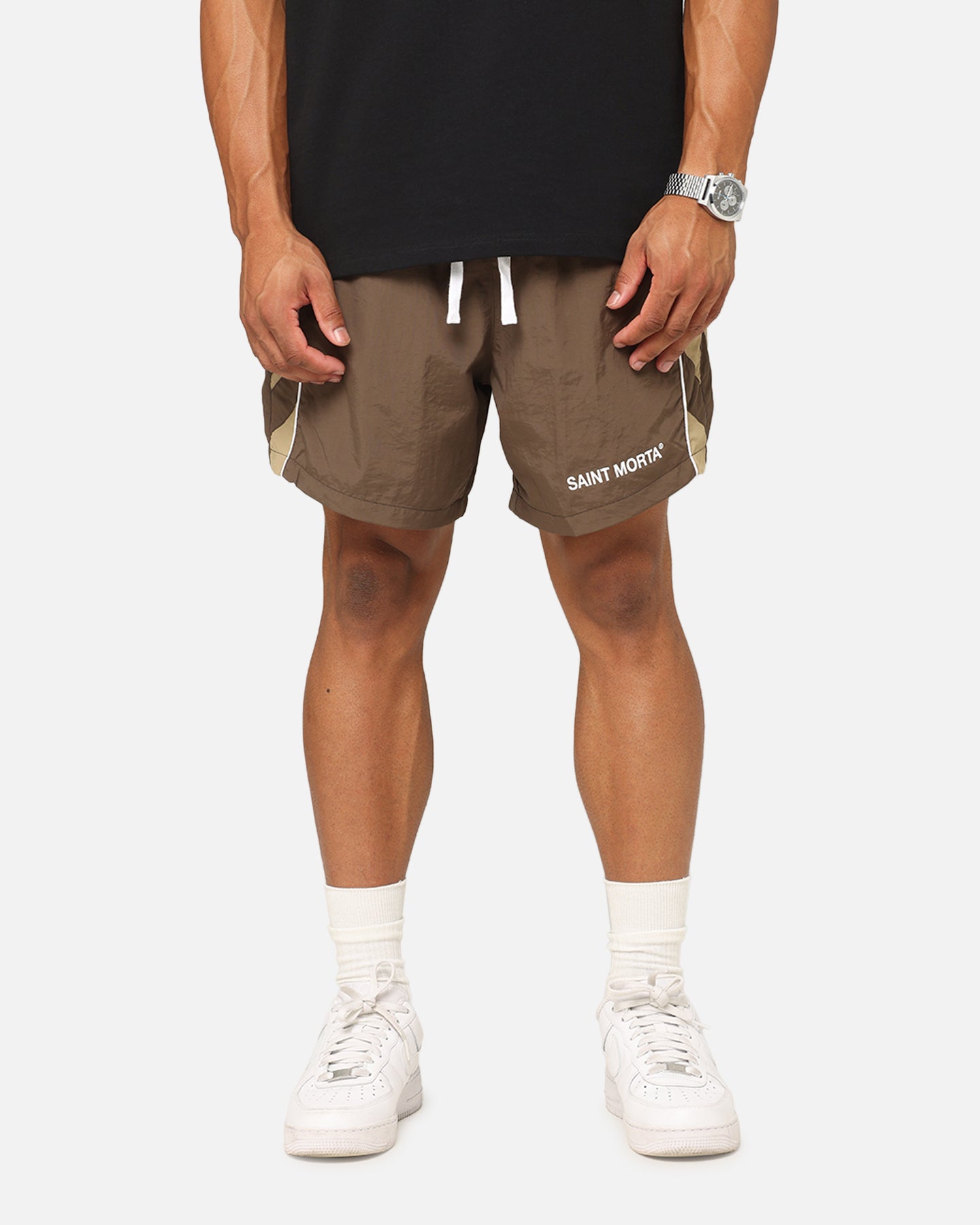 Saint Morta Official Panelled Beach Shorts Mocha