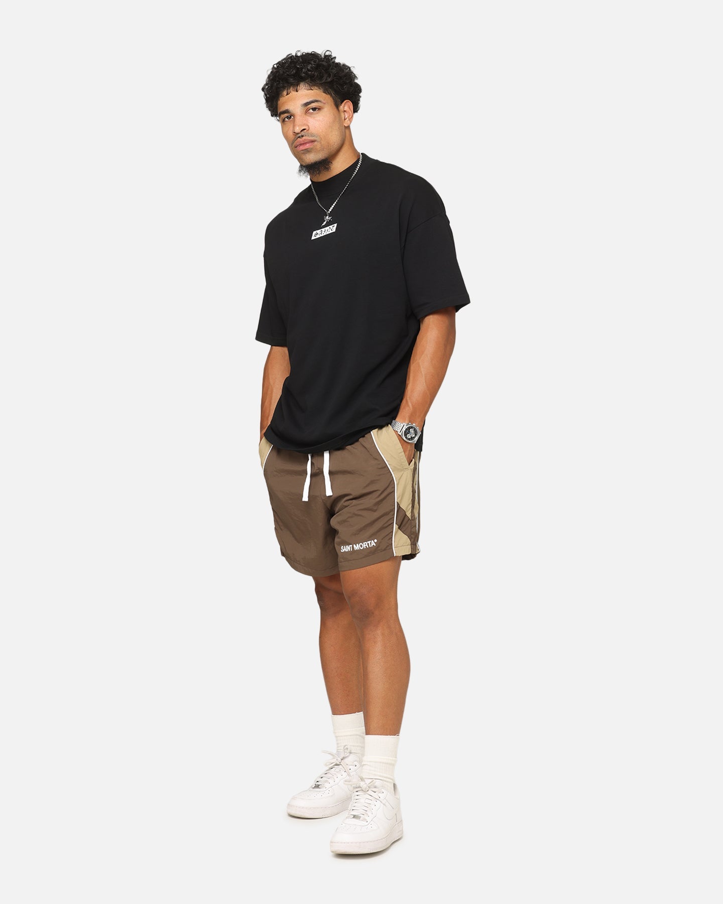 Saint Morta Official Panelled Beach Shorts Mocha