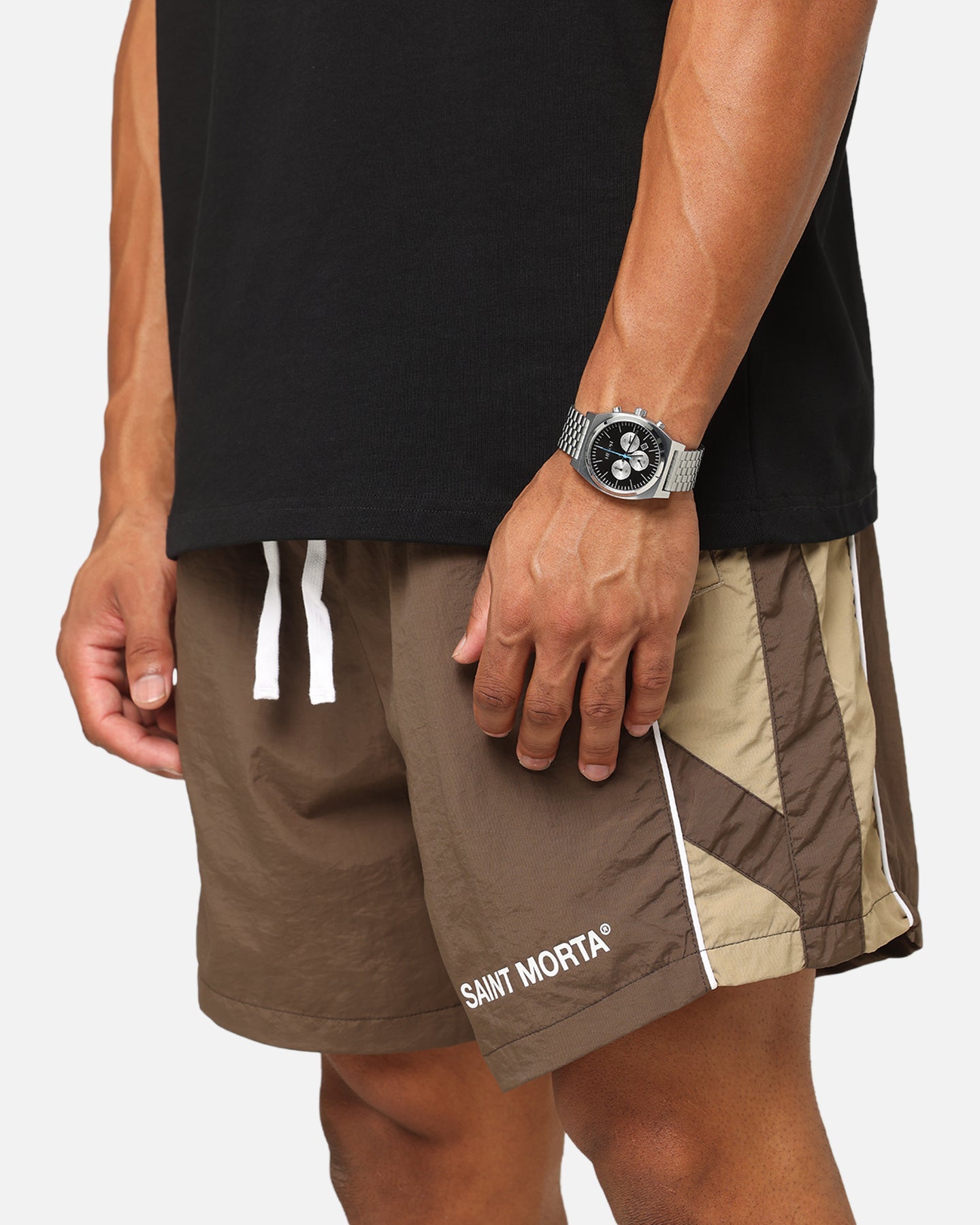 Saint Morta Official Panelled Beach Shorts Mocha