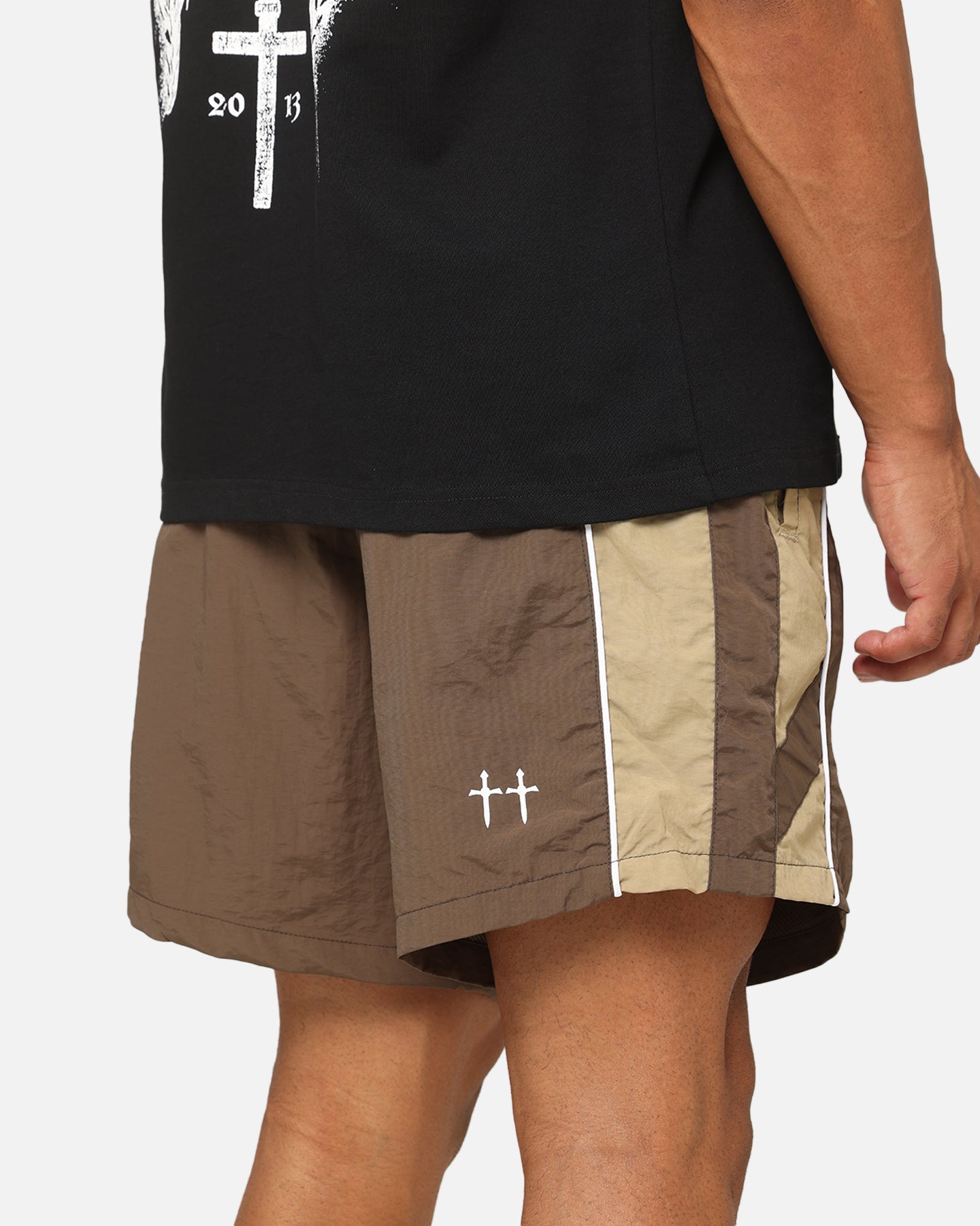 Saint Morta Official Panelled Beach Shorts Mocha