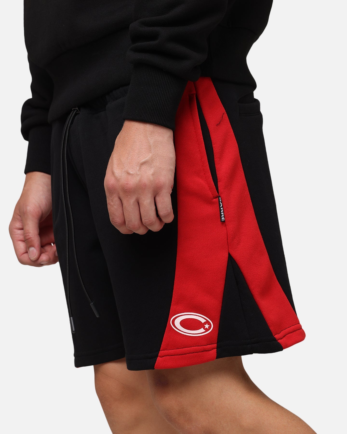 Carre Panelled Shorts Black/Red