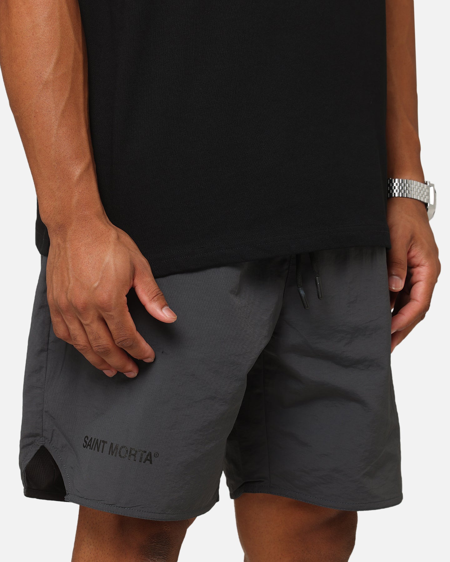 Saint Morta Official Nylon Shorts Dark Grey