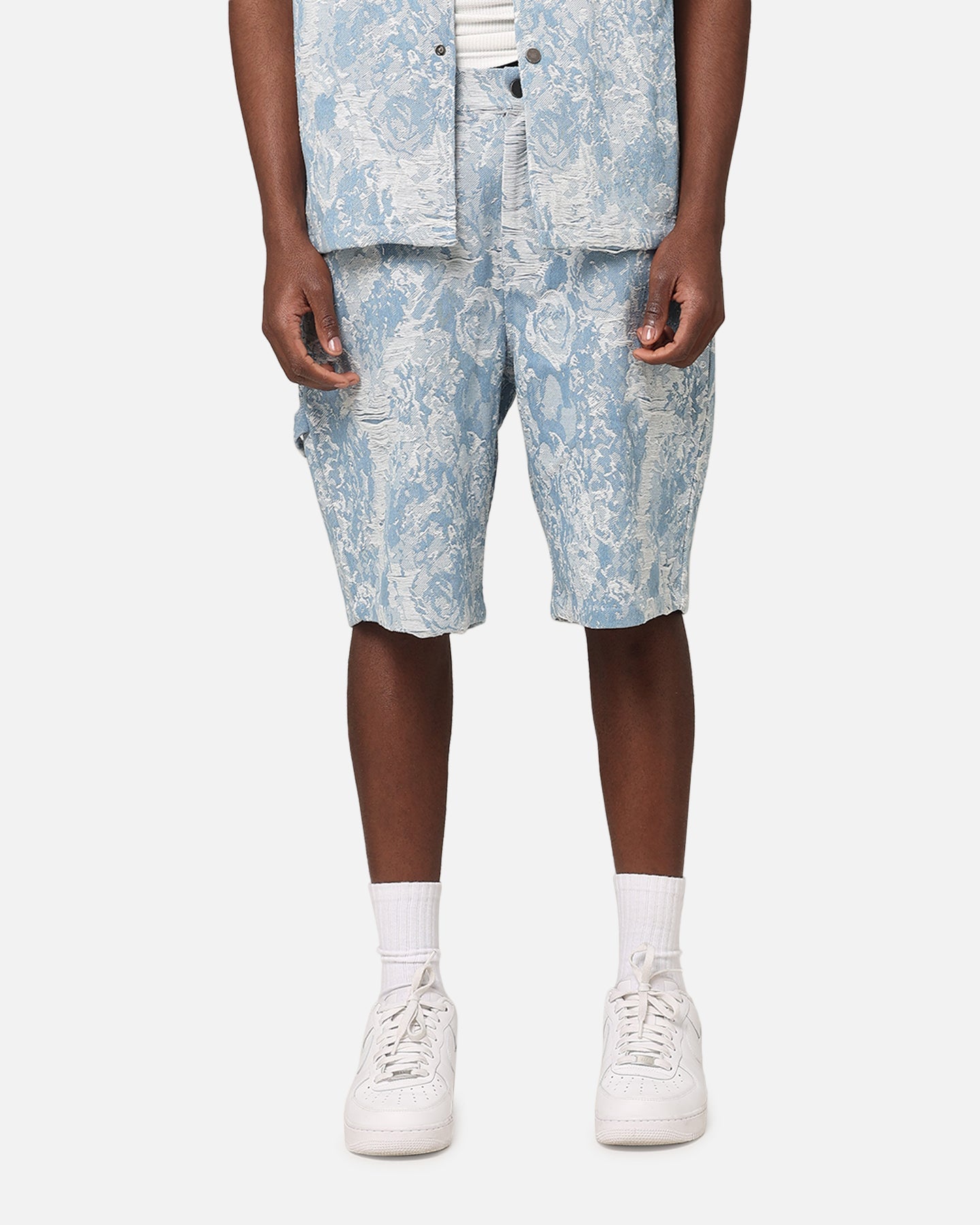 XXIII Denim Jacquard Shorts Pacific Blue